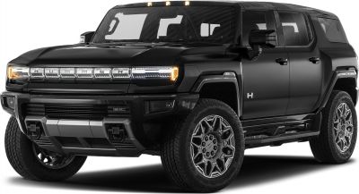Front and side detail of black 2024 electric SUV with robust grille and distinctive lighting