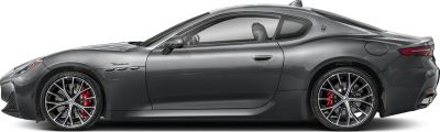 Sporty gray coupe with alloy wheels and red brake calipers