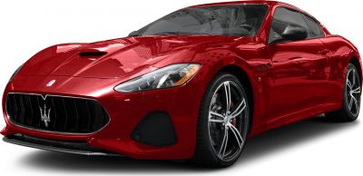 Luxury sports coupe with aggressive front grille and stylish alloy wheels