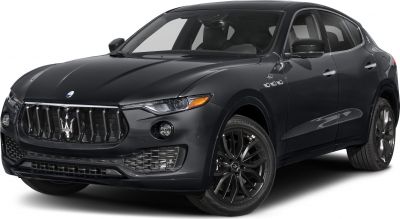 Luxury SUV front with prominent grille, sharp headlights, and alloy wheels