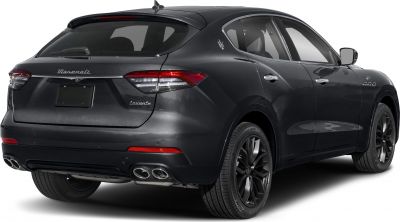 Rear view of SUV with quad exhaust and sleek taillights