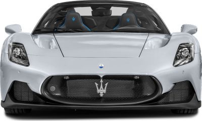 Front view with grille, headlights, and sporty seats with logo