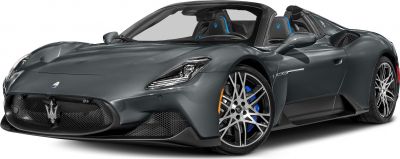 Sleek open-top roadster with distinct alloy wheels and aerodynamic front design