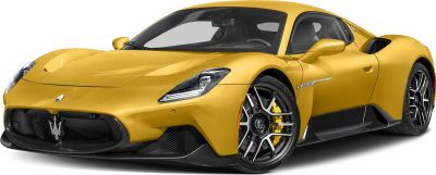 Yellow sports coupe with aggressive headlights and alloy wheels