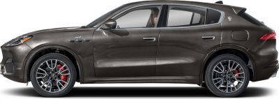 Side profile with sleek body, alloy wheels, and red brake calipers