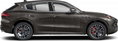 Side profile of SUV with sporty multi-spoke wheels and red brake calipers