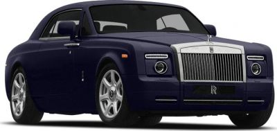Front and side view of luxury coupe with iconic grille and premium wheels