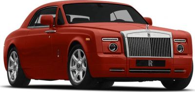 Classic luxury coupe front grille and rounded headlights
