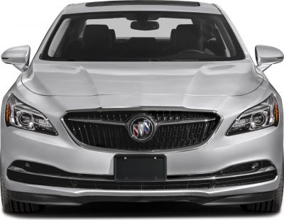 Modern car front with distinct grille and headlights