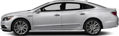 Silver sedan side profile with alloy wheels and chrome trim