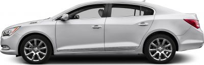Side profile of sleek sedan with chrome multi-spoke alloy wheels