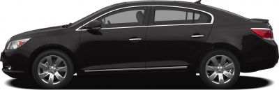 Side profile of sedan with chrome wheels and trim