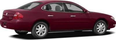 Side and rear view of maroon sedan with distinct body lines and wheels