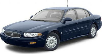 Blue sedan with oval grille and rounded headlights