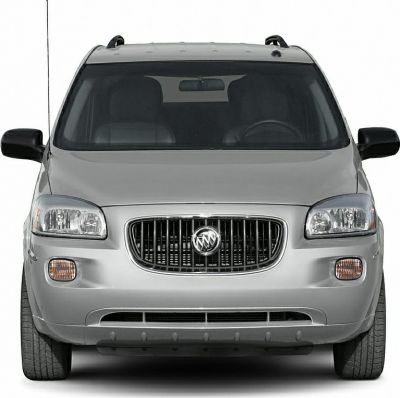 Front view of vehicle with grille and headlights