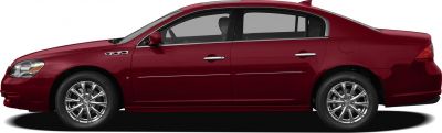 Side profile of sleek sedan with chrome alloy wheels