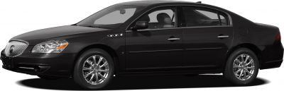 Side profile of a sedan with chrome wheels and side vent accents