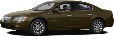 Side profile of a luxury sedan with chrome alloy wheels.