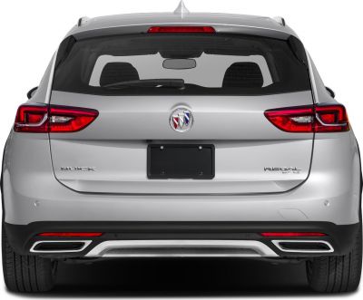 Rear view showing taillights, Buick emblem, rear windshield wiper, and dual exhaust outlets