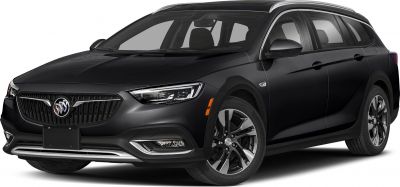 Front-side view of black wagon with prominent grille and headlights