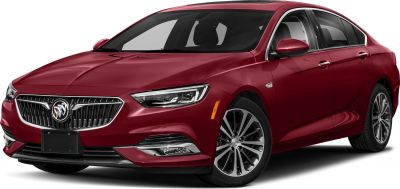 Front grille and angular headlights of a modern sportback sedan