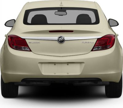 Rear view with tail lights, chrome trim, and rear window.