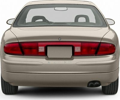 Rear view with integrated taillights and license plate on sedan
