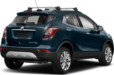 Rear view of an SUV with distinctive tail lights and roof rails