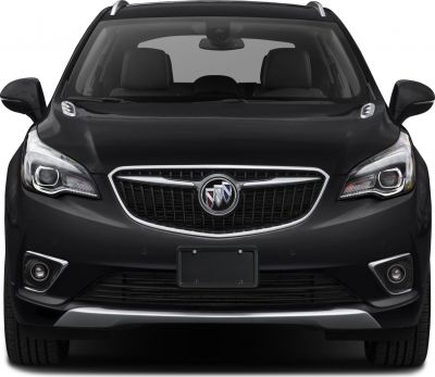Front view of SUV with LED headlights, chrome grille, and fog lights
