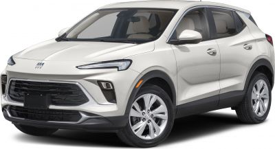 Front angle view of small SUV with sleek headlights and prominent grille