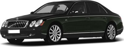 Luxury sedan front side view with large grille and sleek design.
