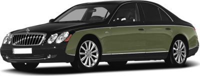 Luxury four-door sedan with two-tone paint and chrome multi-spoke rims
