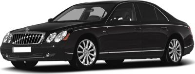 Luxury black sedan with distinctive front grille and alloy wheels