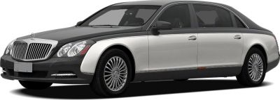 Luxury sedan with two-tone black and silver paint and multi-spoke alloy wheels