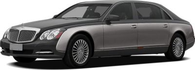 Front side view of luxury sedan with distinctive grille and alloy wheels