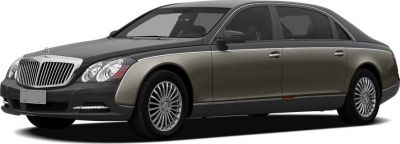 Luxury sedan side profile with large grille and multi-spoke alloy wheels