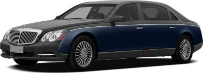 Luxury sedan with large chrome grille and multi-spoke wheels
