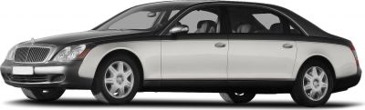 Two-tone black and white extended luxury limousine with sleek long wheelbase.