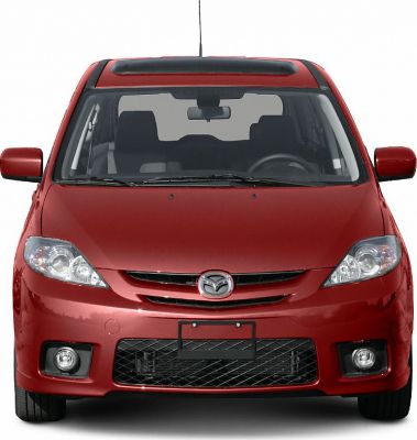 Front view with sunroof and fog lights on red 2005-2007 vehicle