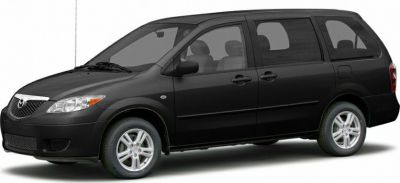 Side profile of black minivan with sliding rear door and alloy wheels
