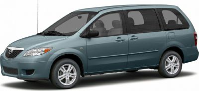 Minivan side view with sliding doors and alloy wheels