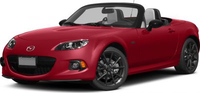 Red convertible roadster with black alloy wheels and sleek headlights