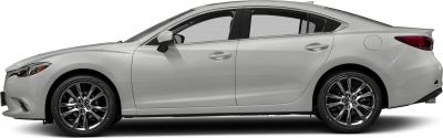 Sleek silver sedan side profile with alloy wheels