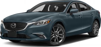 Front view of sleek grille and alloy wheels on a sedan