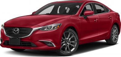 Front and side view of a sedan with sleek headlights and alloy wheels