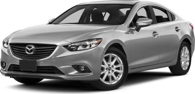 Front side view of a sedan with modern headlights and alloy wheels