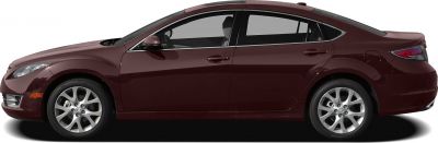 Side profile of a sleek mid-2010s sedan with alloy wheels and tinted windows