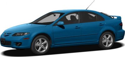 Blue mid-size hatchback with sporty design and sharp headlights