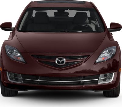 Front view with distinctive headlights and grille design