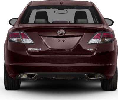 Rear view with tail lights and dual exhausts